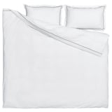 SILVERTISTEL Sarung duvet dan 2 sarung bantal, putih/kelabu gelap, 200x200/50x80 cm