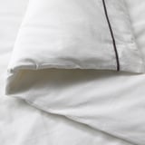SILVERTISTEL Sarung duvet dan sarung bantal, putih/kelabu gelap, 150x200/50x80 cm