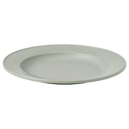 SIMKRABBA Piring sisi, plastik/hijau-kelabu, 21 cm