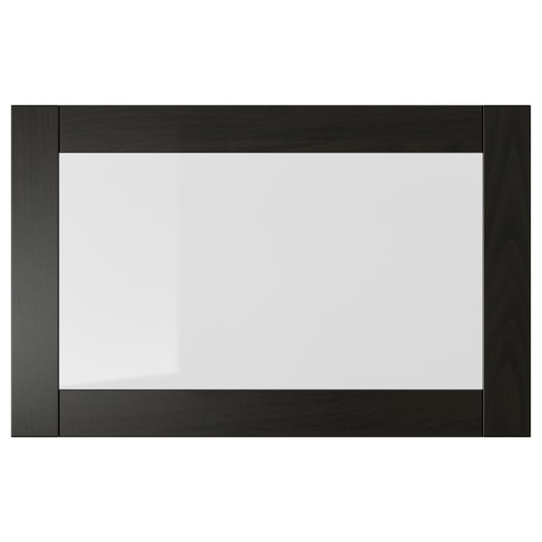 SINDVIK Pintu kaca, hitam coklat/kaca jernih, 60x38 cm