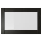 SINDVIK Pintu kaca, hitam coklat/kaca jernih, 60x38 cm