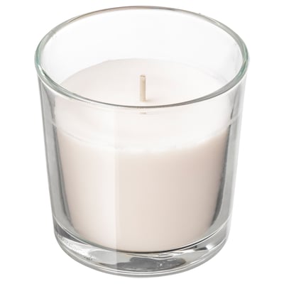 SINNLIG Lilin wangi dalam gelas, Vanila manis/semula jadi, 7.5 cm