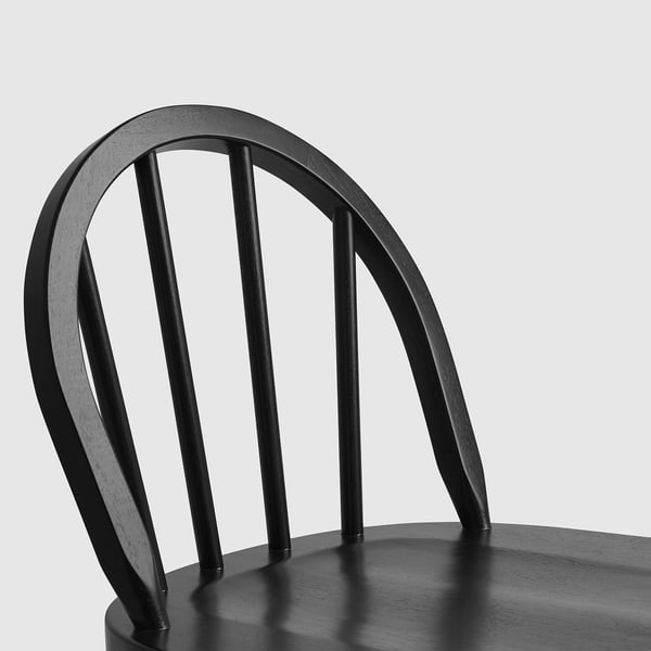 SKOGSTA Bangku bar dengan penyandar, ketinggian kaunter hitam, 62 cm