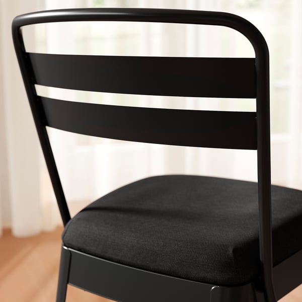 SKOGSTA / RAMSNÄS Meja dan 6 kerusi, akasia hitam/antrasit kelabu gelap Vissie, 235x100 cm