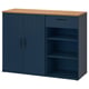 SKRUVBY Kabinet sisi, hitam-biru, 120x38x90 cm