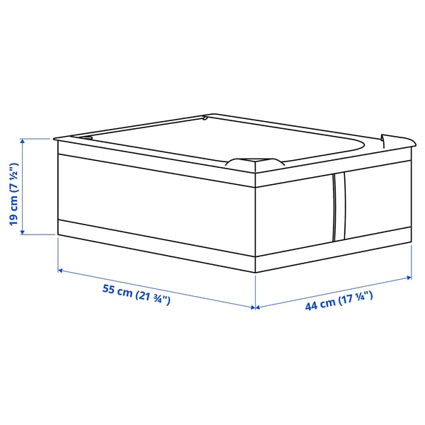 SKUBB Bekas storan, kelabu gelap, 44x55x19 cm
