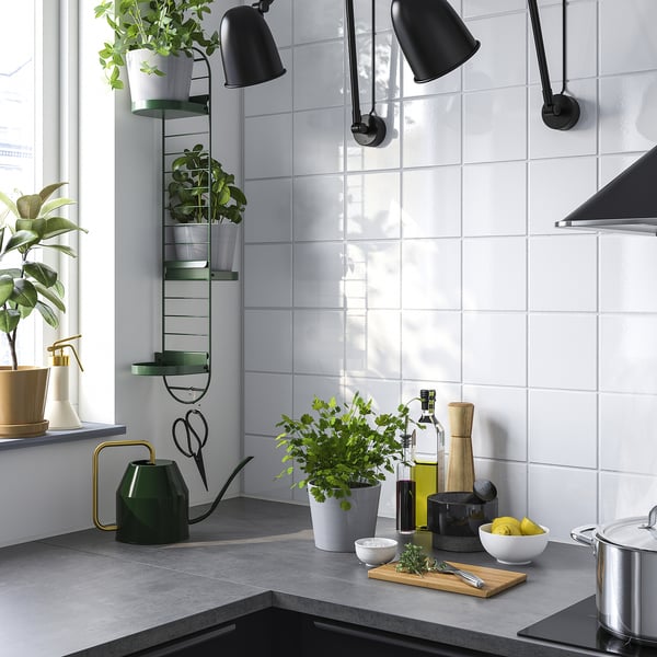 SKUGGRÖNA Sangga pokok lekap dinding, hijau gelap, 78 cm