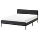 SLATTUM Rangka katil upholsteri, Bomstad hitam, 150x200 cm