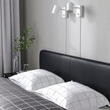 SLATTUM Rangka katil upholsteri, Bomstad hitam, 150x200 cm
