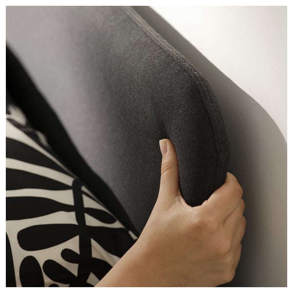 SLATTUM Rangka katil upholsteri, Vissle kelabu gelap, 150x200 cm