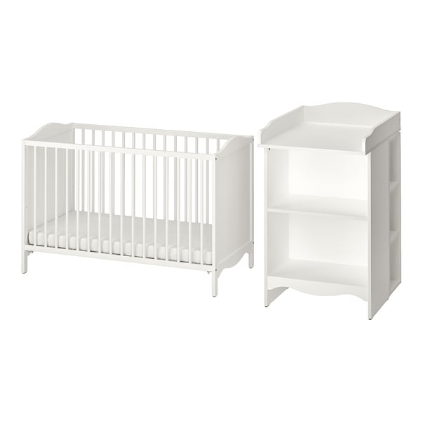 SMÅGÖRA Set 2 unit perabot bayi, putih, 60x120 cm