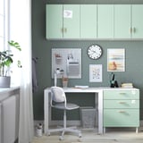 SMÅSTAD Kabinet dinding, putih hijau muda/dengan 1 para-para, 60x32x60 cm
