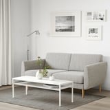 SMEDSTORP Sofa 3 tempat duduk, Viarp kuning air/coklat/birch