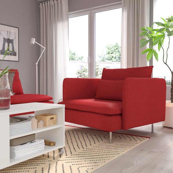SÖDERHAMN Kerusi berlengan, Tonerud merah