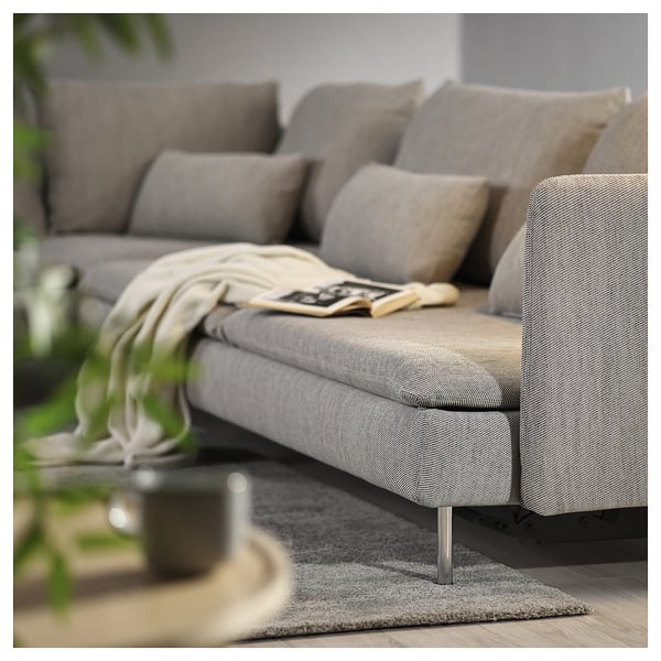 SÖDERHAMN Sofa katil penjuru, 6 tempat duduk, Viarp kuning air/coklat