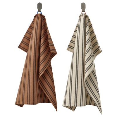 SOLUPPGÅNG Kain tuala lap dapur, coklat/kuning air, 60x60 cm