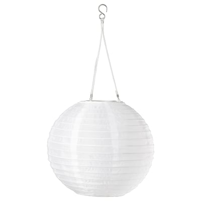 SOLVINDEN Lampu pendan LED berkuasa solar, di luar bangunan/glob putih, 30 cm