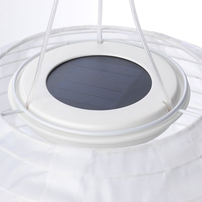 SOLVINDEN Lampu pendan LED berkuasa solar, di luar bangunan/glob putih, 30 cm