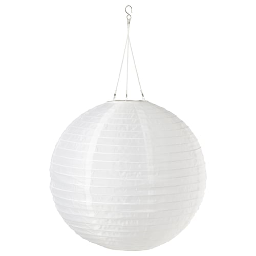 SOLVINDEN Lampu pendan LED berkuasa solar, luar rumah/glob putih, 45 cm