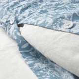 SOMMARSLÖJA Sarung duvet dan sarung bantal, biru/corak bunga-bungaan, 150x200/50x80 cm