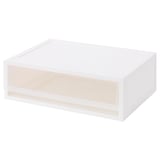 SOPPROT Unit storan tarik keluar, putih lutsinar, 38x26x12 cm