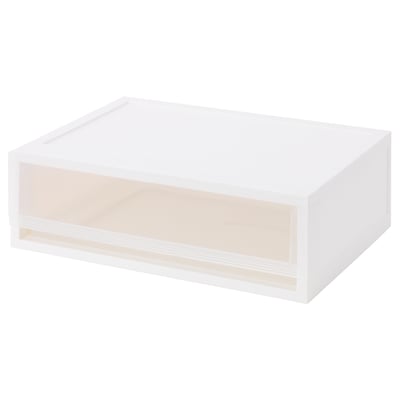 SOPPROT Unit storan tarik keluar, putih lutsinar, 38x26x12 cm
