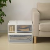 SOPPROT Unit storan tarik keluar, putih lutsinar, 34x46x20.5 cm