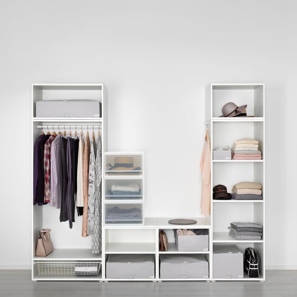 SOPPROT Unit storan tarik keluar, putih lutsinar, 34x46x20.5 cm