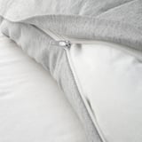 SPJUTVIAL Sarung duvet dan 2 sarung bantal, kelabu muda/mélange, 200x200/50x80 cm