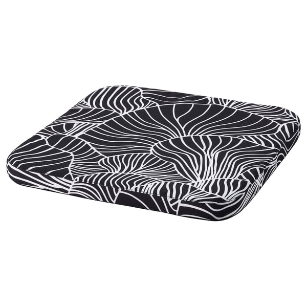 STAGGSTARR Pelapik kerusi, hitam/putih, 36x36x2.5 cm