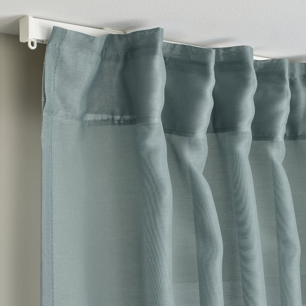 STENFRÖ Langsir nipis, 1 pasang, firus/dengan pita tendas, 145x250 cm