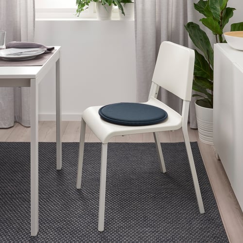 SUNNEA Pelapik kerusi, hitam biru, 36x2.5 cm IKEA