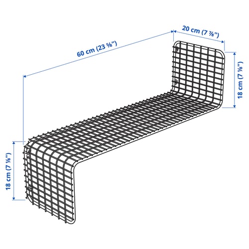 SVENSHULT Para-para dinding, kelabu-hijau, 60x20 cm