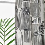 TEMPELFLY Langsir, 1 pasang, putih/hitam/dengan pita tendas, 145x250 cm