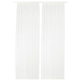 TERESIA Langsir nipis, 1 pasang, putih/dengan saku rod, 145x250 cm