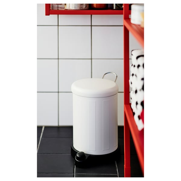 TOFTAN Tong sampah, putih, 4 l