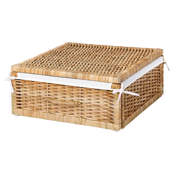 TOLKNING Bakul, buatan tangan rotan, 50x43x19 cm
