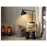 TOPPIG Lantera untuk lilin blok, hitam, 36 cm