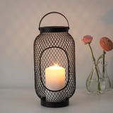 TOPPIG Lantera untuk lilin blok, hitam, 36 cm