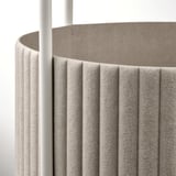 TRINDSNÖ Lampu lantai, putih logam/venir kayu birch