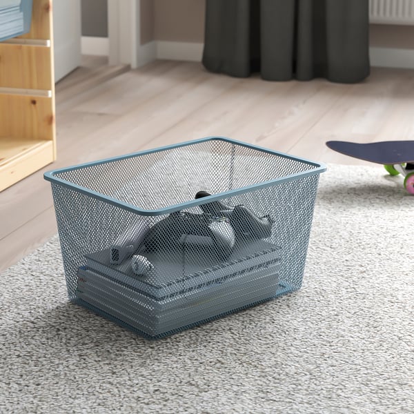 TROFAST Bakul storan jaring, kelabu-biru, 42x30x23 cm