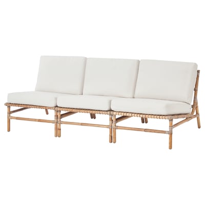 TVARÖ Sofa modular 3 tempat duduk, luar, coklat/Frösön/Duvholmen kuning air