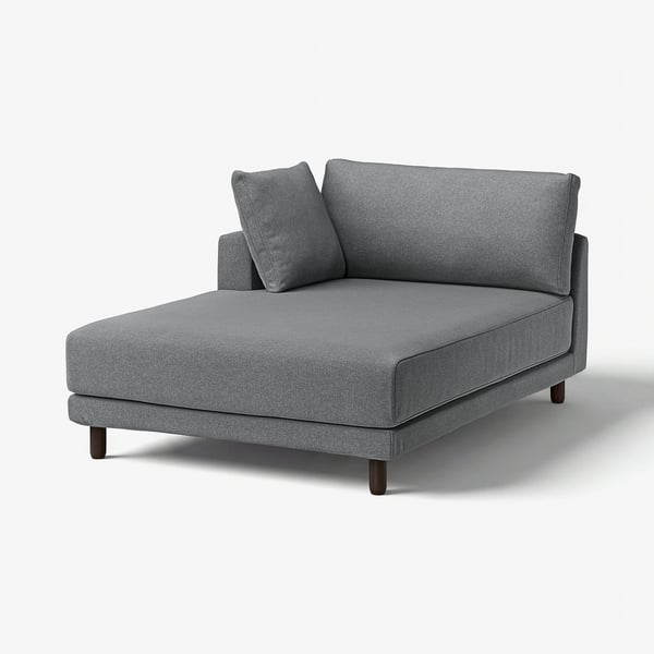 UPPÅKRA Modul chaise longue, dengan tempat letak tangan kiri/Johanneshov kelabu gelap