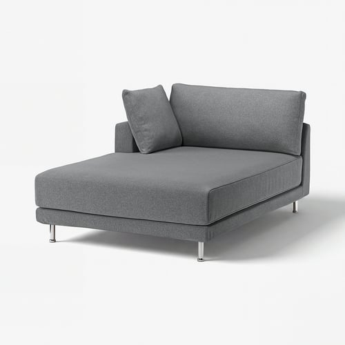UPPÅKRA Sarung modul chaise longue, kiri, Johanneshov kelabu gelap