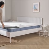 VALLBERGET Tilam spring poket, dengan sabut teramat padat/biru muda, 150x200 cm