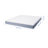 VALLBERGET Tilam spring poket, dengan sabut teramat padat/biru muda, 180x200 cm