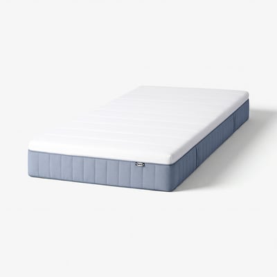 VALLBERGET Tilam spring poket, dengan sabut teramat padat/biru muda, 90x200 cm