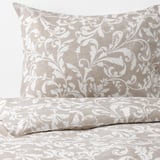 VÅRBRÄCKA Sarung kuilt dan 2 sarung bantal, kuning air/putih, 240x220/50x80 cm