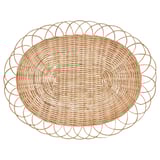 VARGFISK Lapik pinggan, semula jadi/rotan buatan tangan, 35 cm