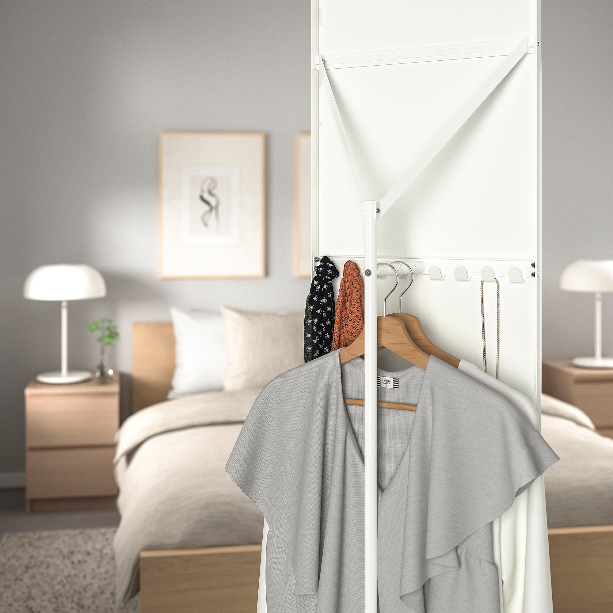 VENNESLA Cermin berdiri, putih, 45x178 cm - IKEA